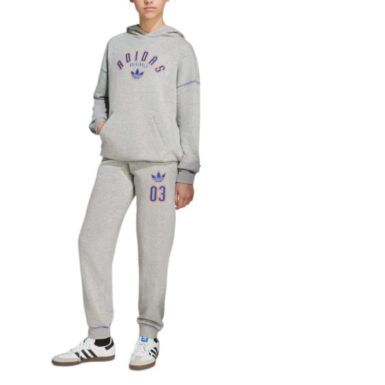 Детские вязаные спортивные штаны Adidas Originals, серый — фото 2