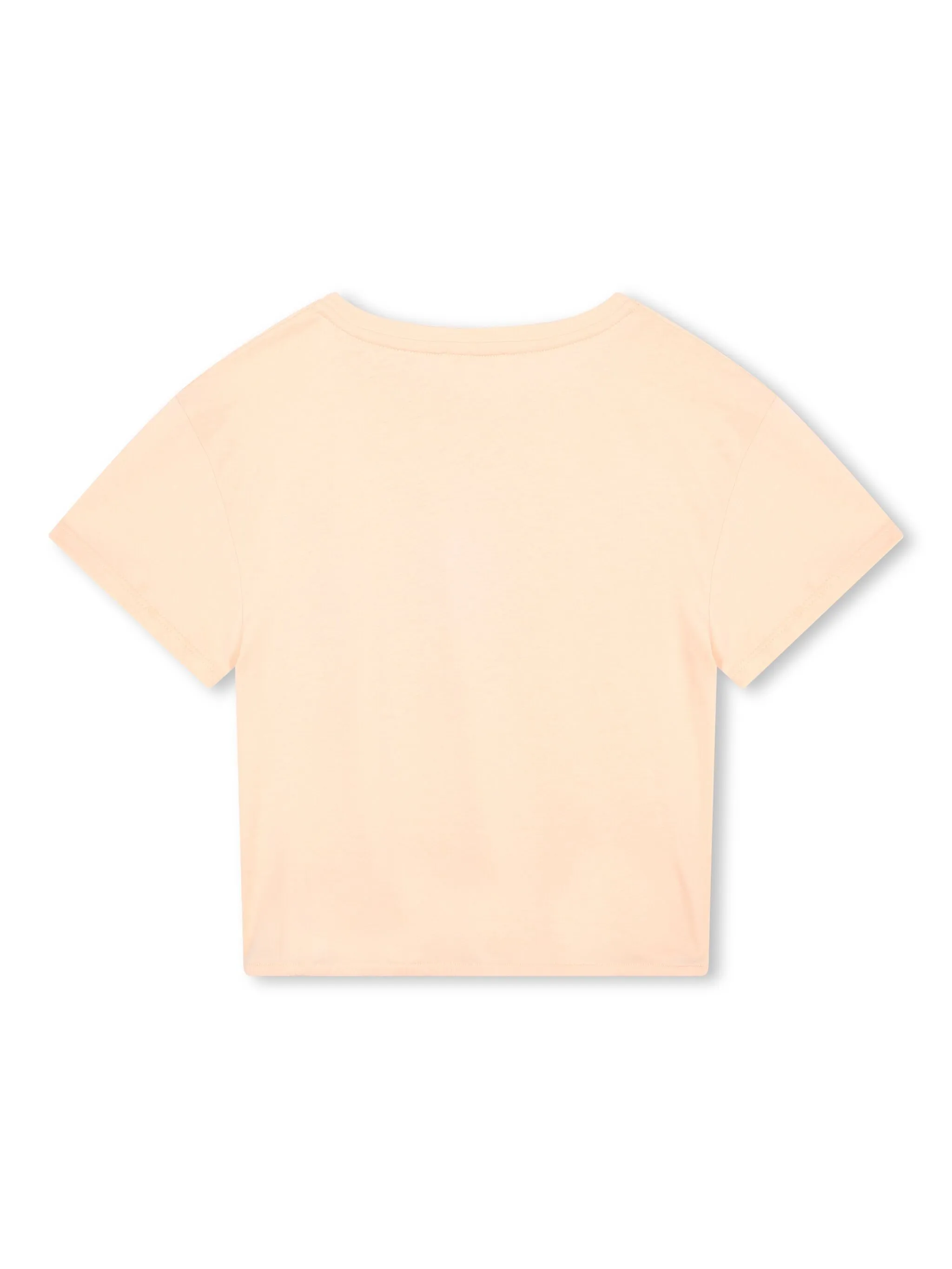 Футболка из органического хлопка с графичным принтом Chloé Kids, розовый — фото 2