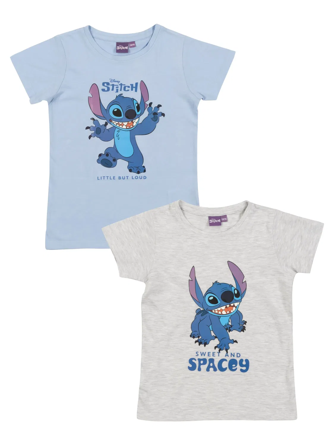 Футболка детская с принтом Lilo & Stitch, blau/grau — фото 2