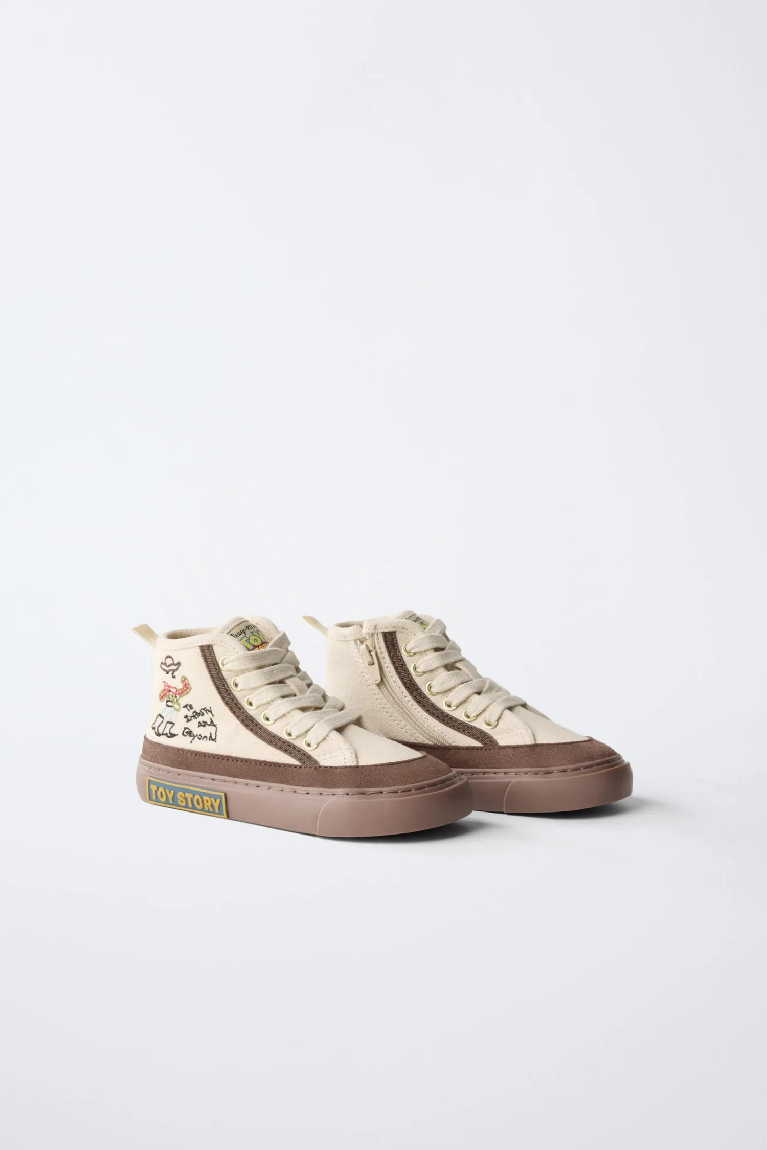 История игрушек disney pixar высокие кроссовки Zara, экрю/белый — фото 2