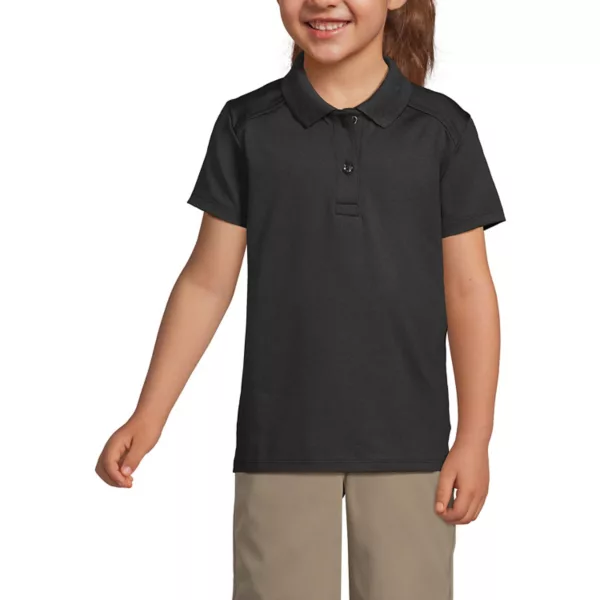 

Детская поло с коротким рукавом для девочек 4-16 лет Lands' End, черный