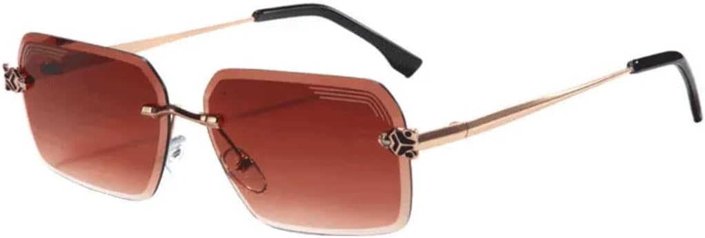 

Солнцезащитные очки без оправы прямоугольной формы для женщин с защитой от УФ-излучения UV400, для вождения, для мужчин, летние аксессуары, маленький размер VFDHN, T22137-c5