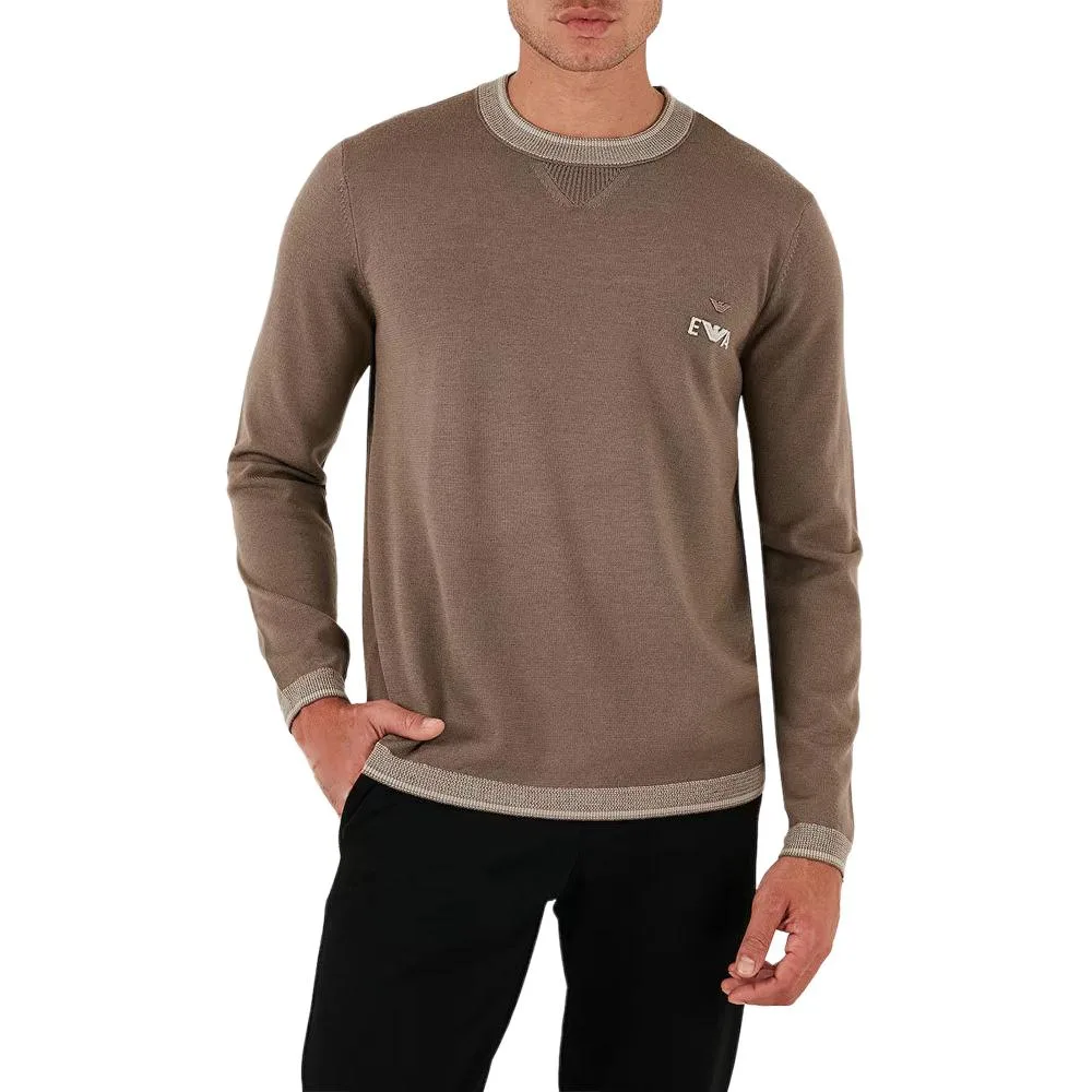 Свитер мужской Light Umber с круглым вырезом Moderate Others EMPORIO ARMANI, светло-umber