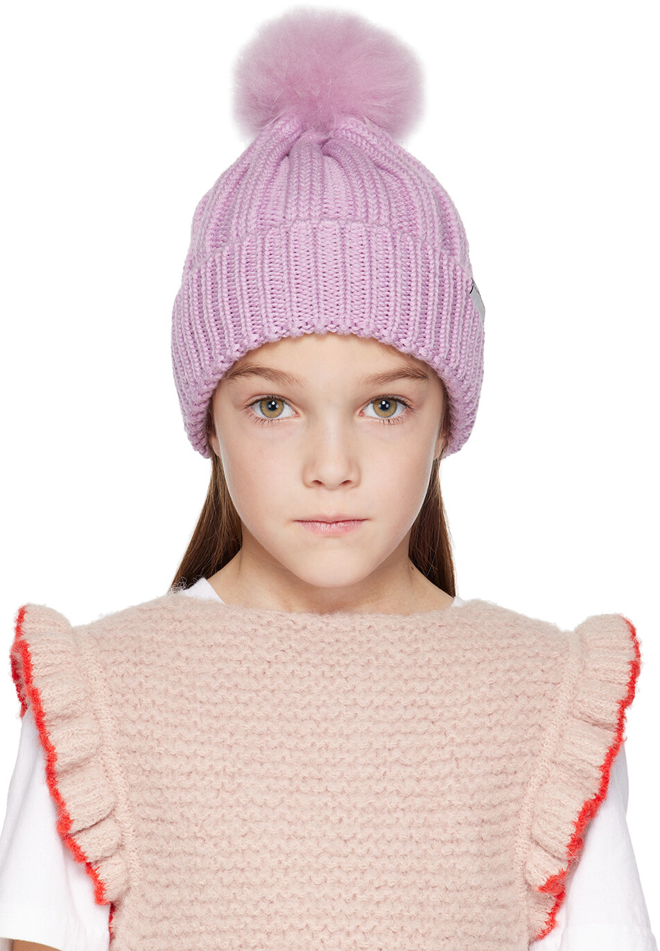 

Детская фиолетовая шапка-бини с помпонами Dalia Kids Woolrich