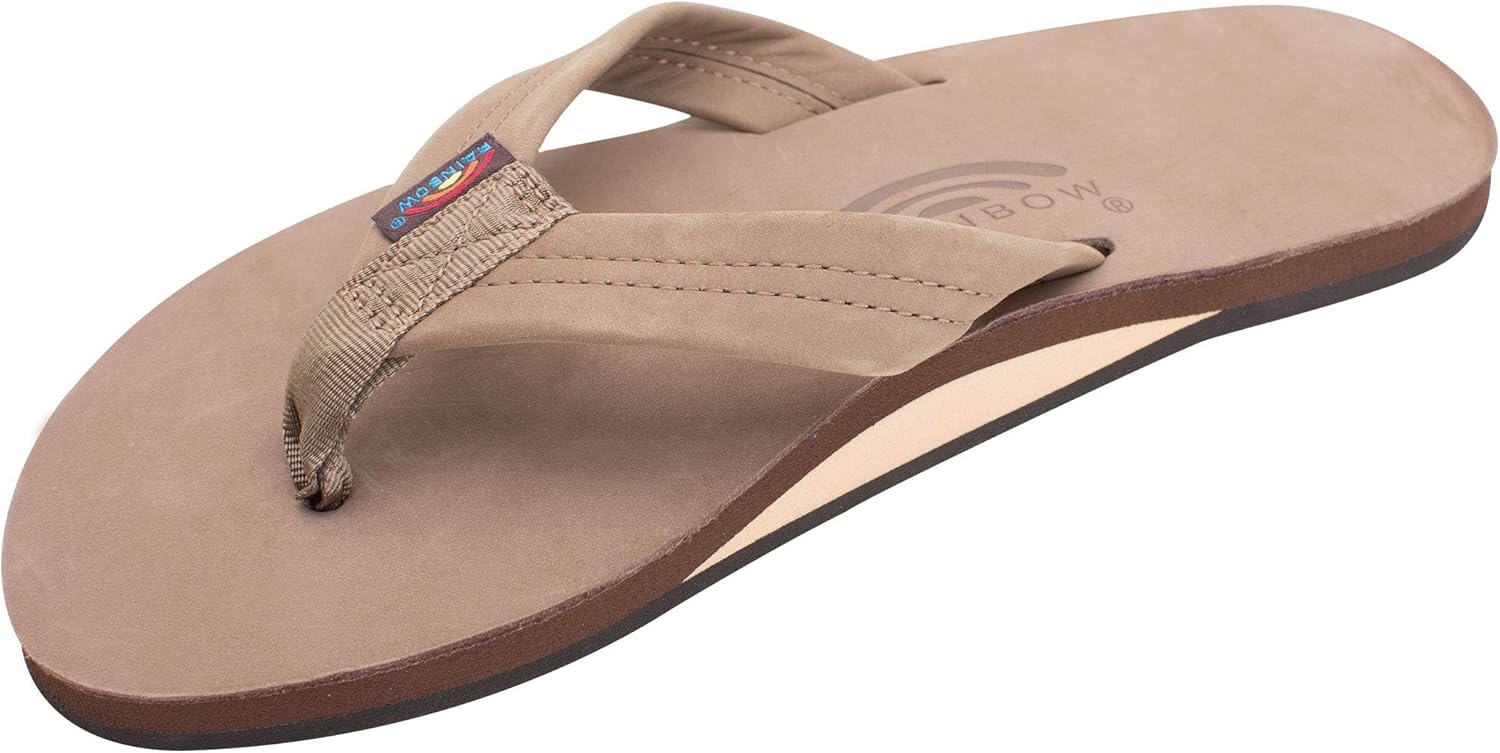 

Мужские сандалии Rainbow Single Layer Premier из кожи Rainbow Sandals, темно-коричневый