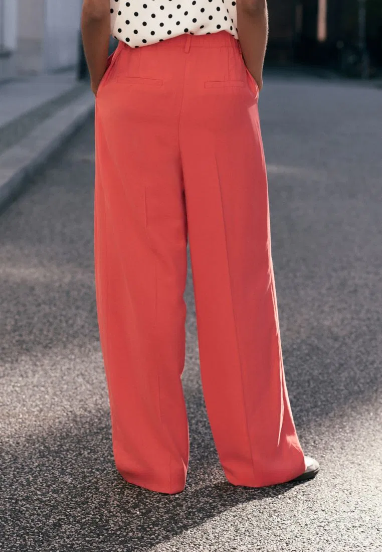 Широкие брюки, свободный крой, Wide Leg Trousers Next, красный — фото 2