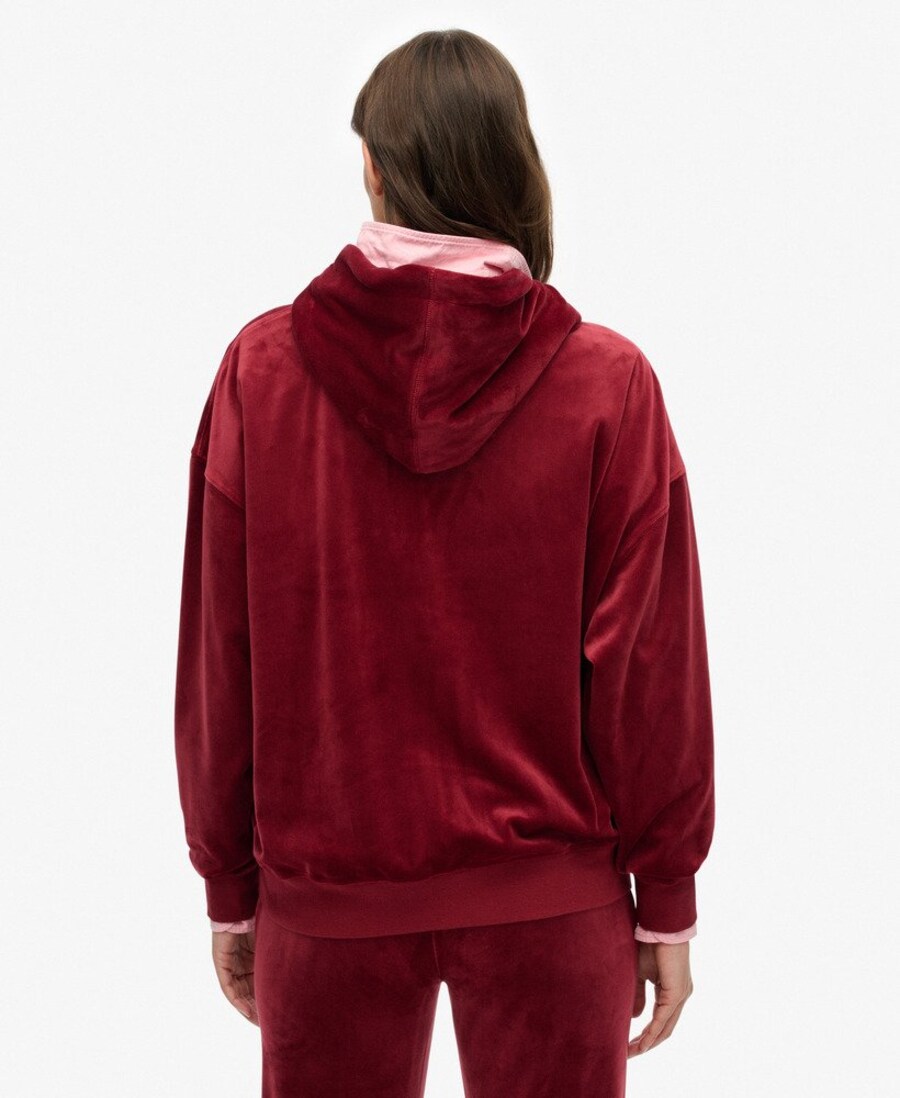Толстовка с капюшоном на молнии Superdry Country Club, Cherry Red — фото 3