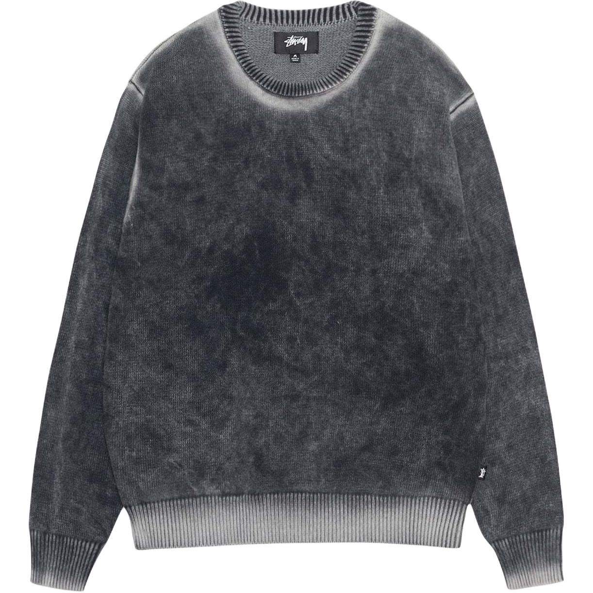 

Выцветшая хлопковая трикотажная футболка Stussy, синяя