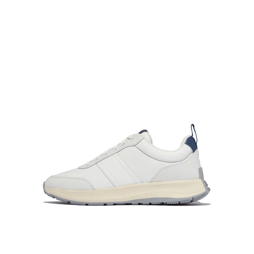 Мужские низкие кроссовки Urban White/Ocean Blue из кожи и замши от Fitflop — фото 3