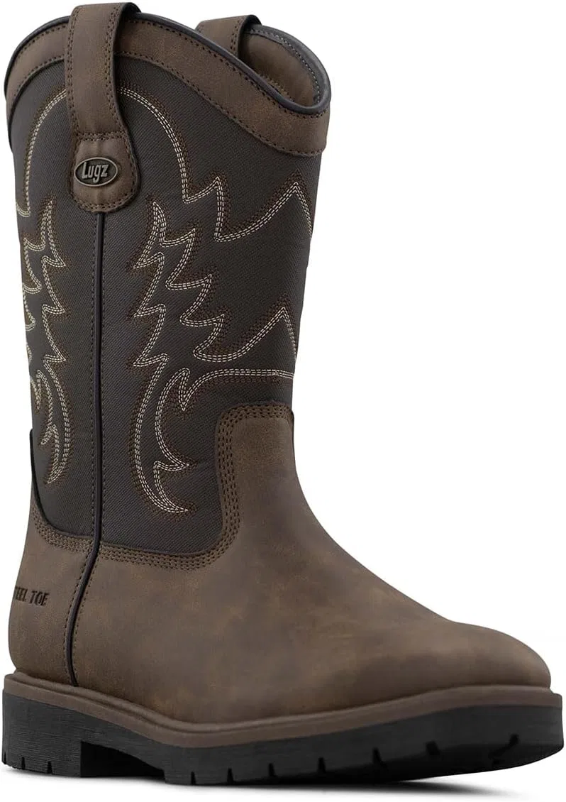Ботинки Lugz Cowboss Men's Steel Toe Cap, Dark Brown Coffee Black — фото 3