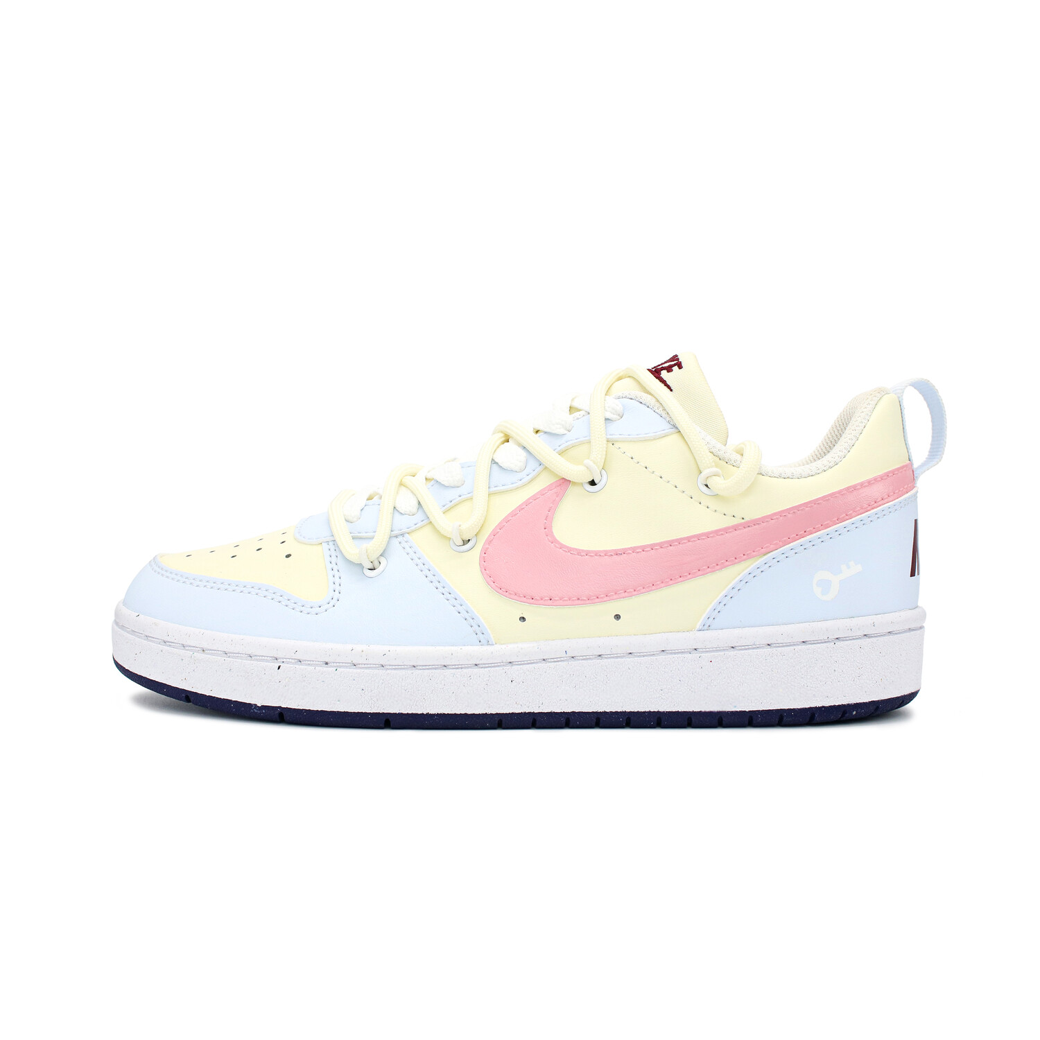 

Кроссовки Nike Court Borough Skateboarding Shoes Women's Low-top Yellow/blue/pink, черный/серо-синий