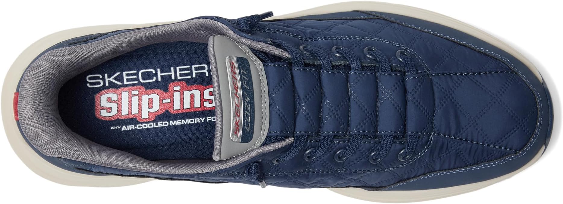 Кроссовки SKECHERS Men's Contour Foam Cozy Fit Hands Free Slip-In, Navy/Grey — фото 2