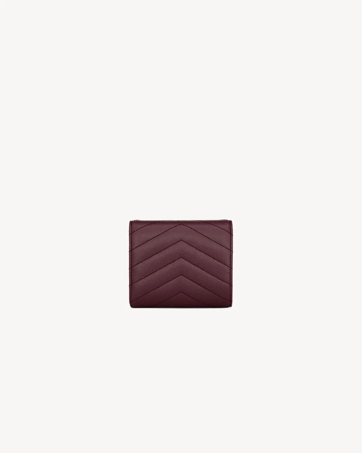 Мультисекционный кошелек CASSANDRE из кожи Grain de Poudre SAINT LAURENT, бордовый — фото 2
