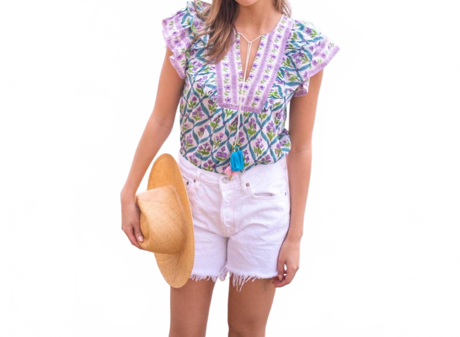 

Топ Kiara в бирюзово-фиолетовом цвете с алмазным узором Bell by Alicia Bell