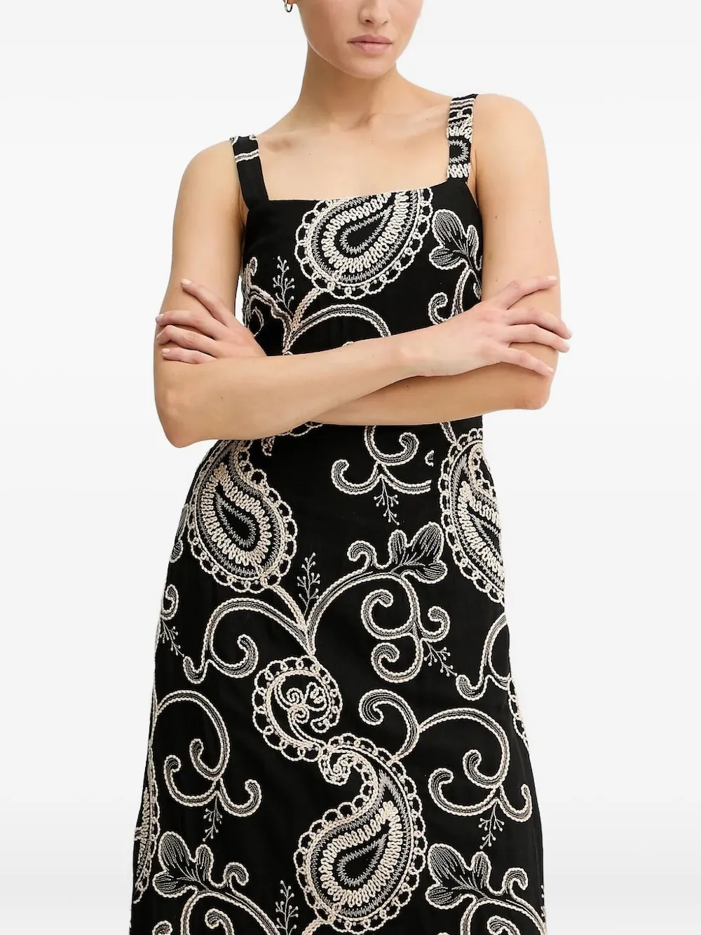 

Платье с вышивкой пейсли Pedro Del Hierro, черный