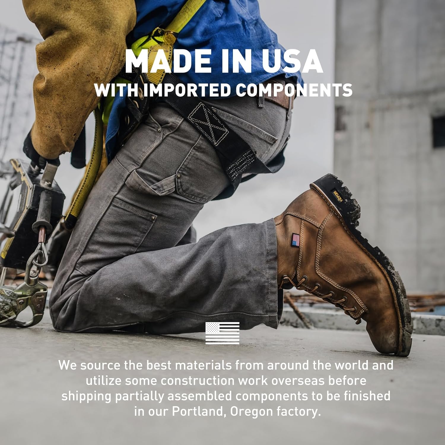 Мужские рабочие ботинки Danner Quarry USA черные - 8 дюймов, коричневый — фото 2