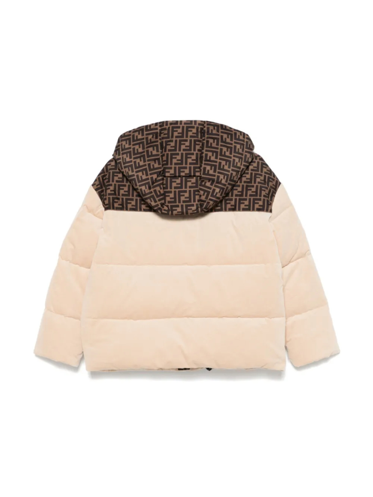 Велюровая куртка с логотипом FF Fendi Kids, нейтральный — фото 2