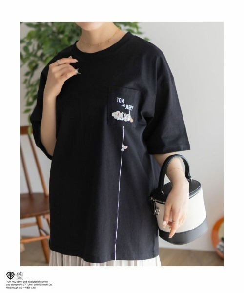 

Футболка с карманом, принт Tom&Jerry, черный