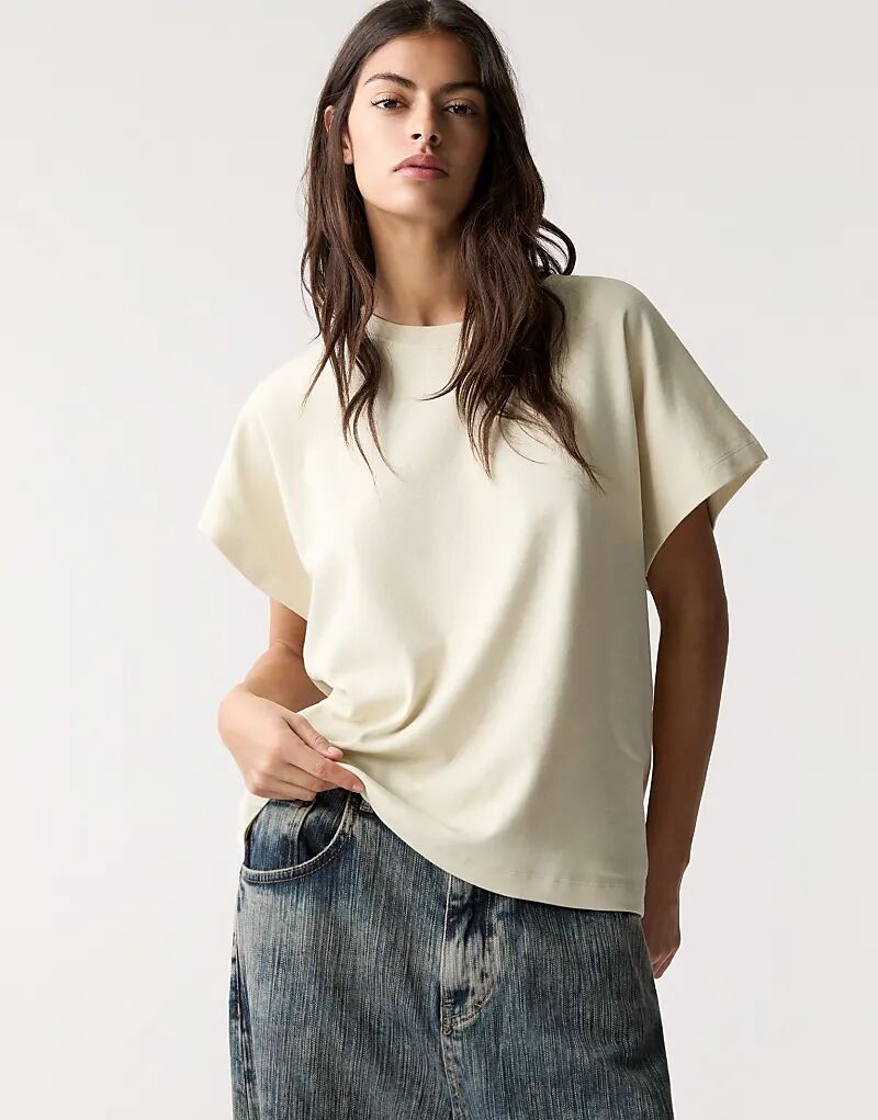 

Футболка Pull&Bear Oversize с длинным рукавом песочного цвета