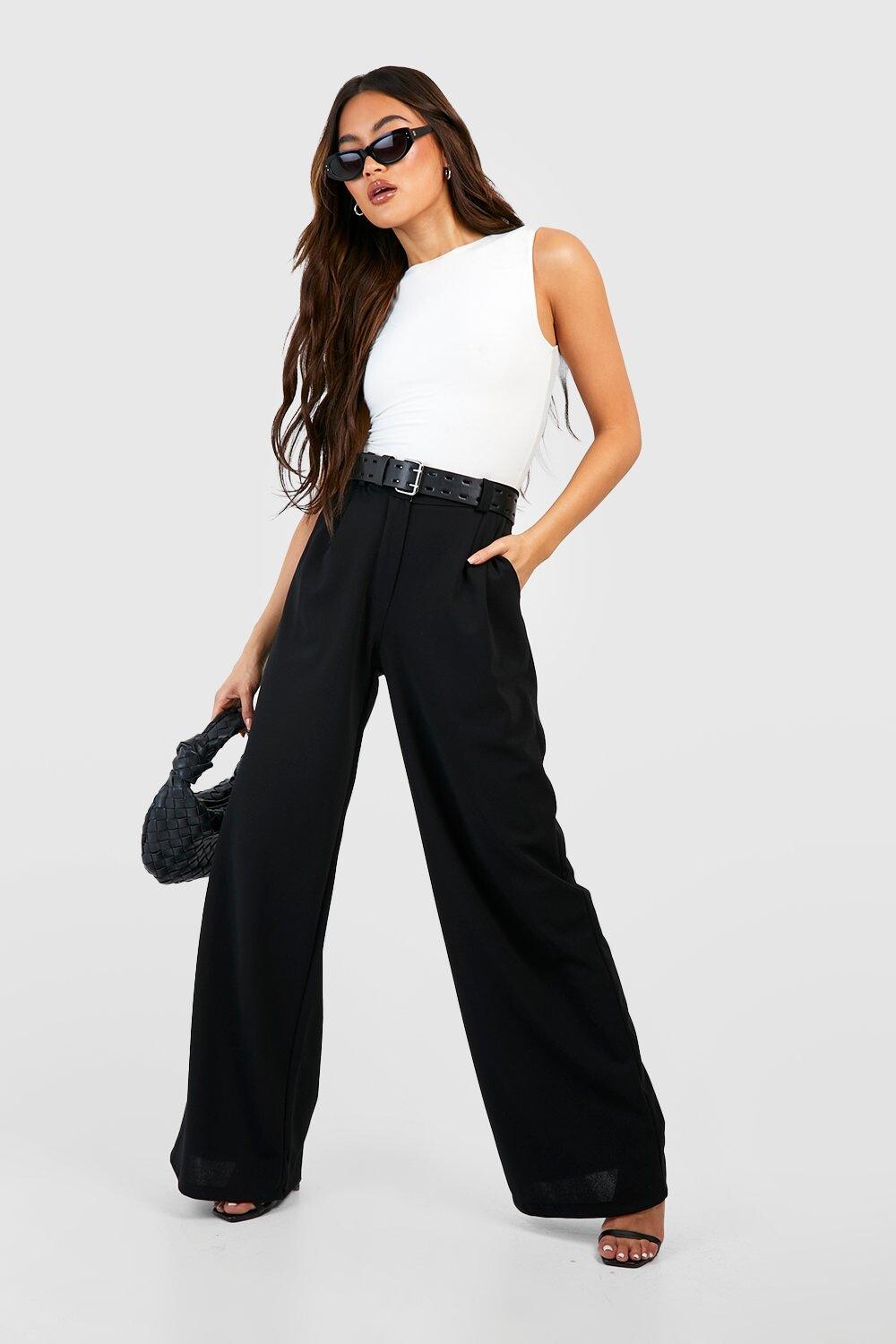 

Брюки с напуском для папы boohoo, черный