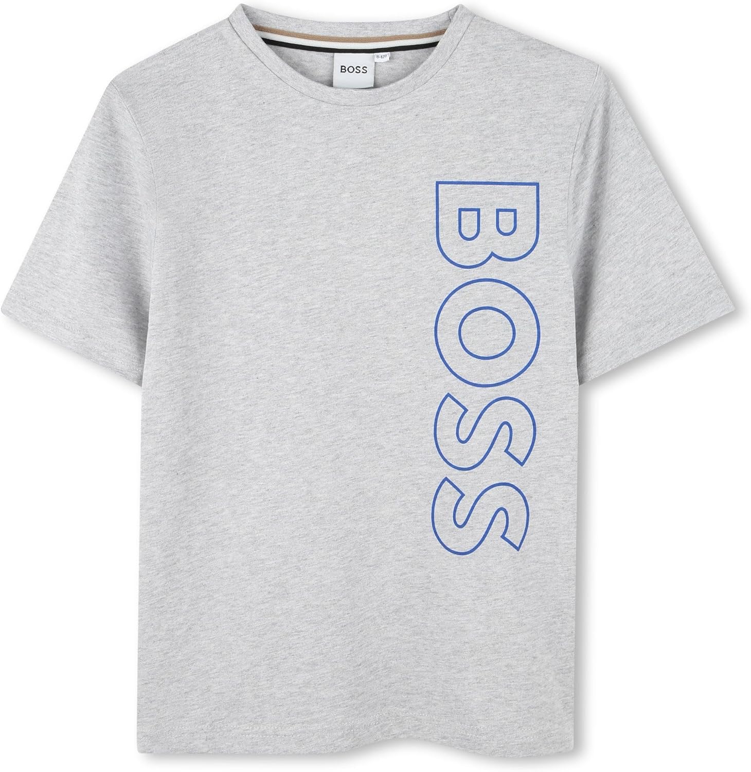 

BOSS Мужская футболка с коротким рукавом и крупным контрастным логотипом, Chine Grey - Vertical Logo, Серый, BOSS Мужская футболка с коротким рукавом и крупным контрастным логотипом, Chine Grey - Vertical Logo