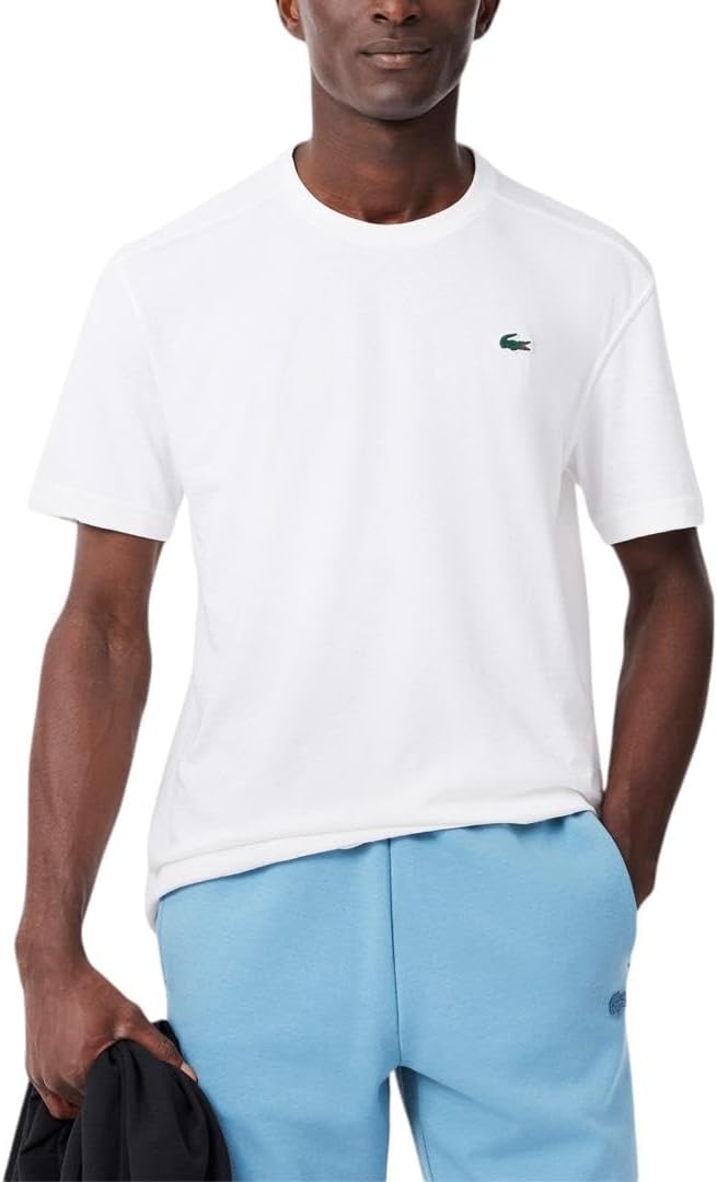 

Мужская спортивная футболка Lacoste из ультрасухого хлопка, White, Белый, Мужская спортивная футболка Lacoste из ультрасухого хлопка, White