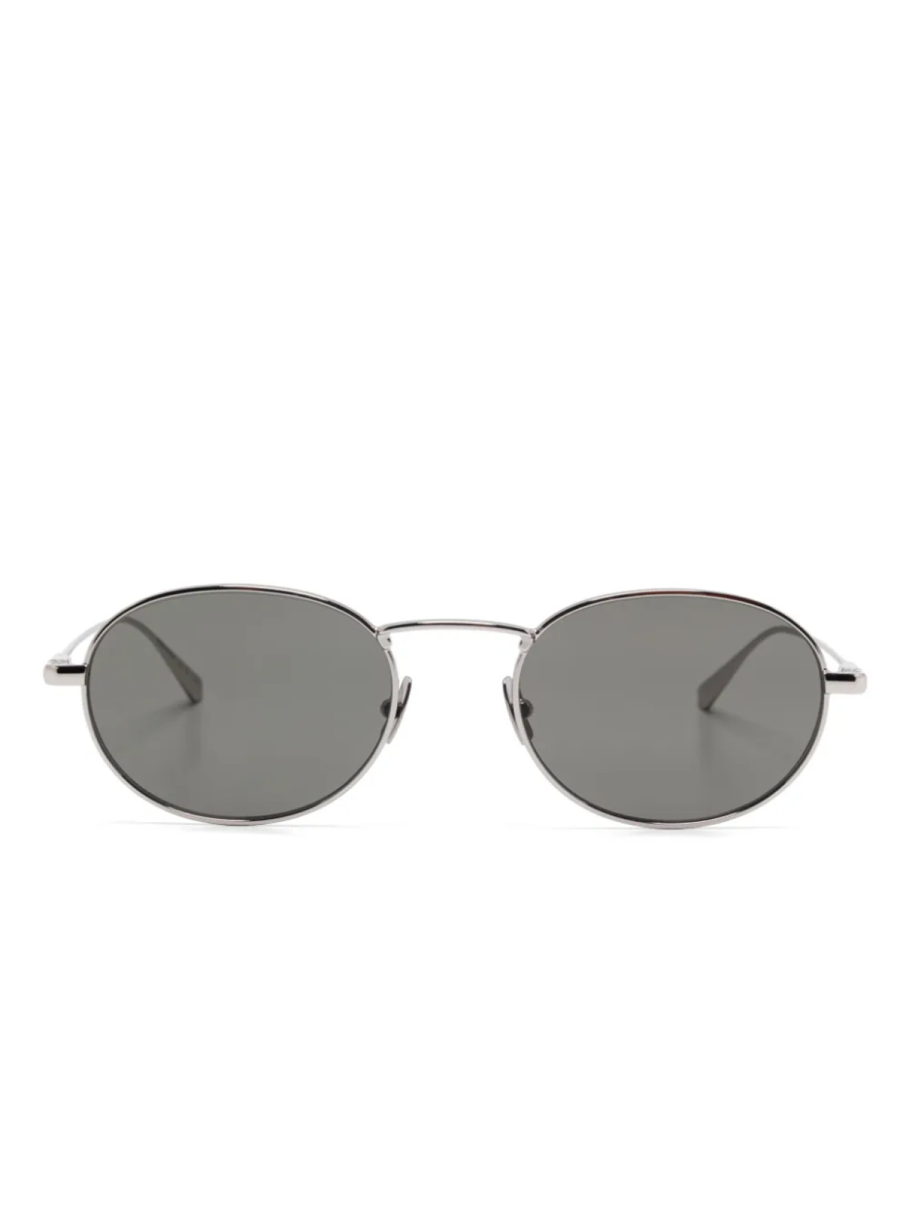

Saint Laurent Eyewear солнцезащитные очки в овальной оправе, серебристый