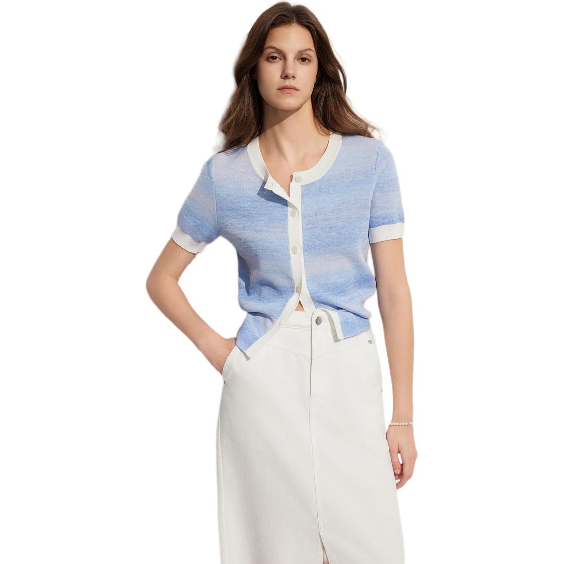 

ELLE Кардиган женский синий с круглым вырезом