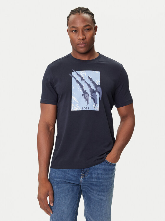 

Футболка regular fit Te_Animali 50546362 Boss, синий