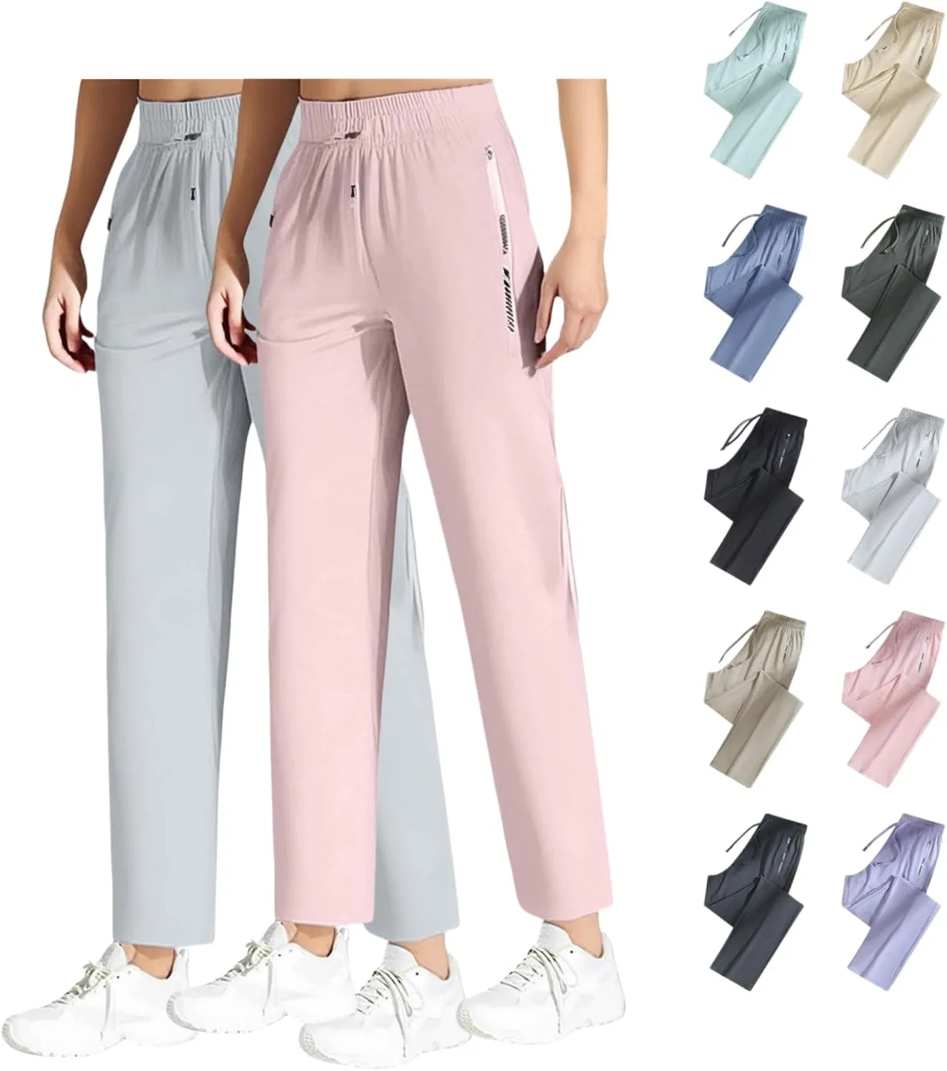 Женские спортивные брюки Active Pants, дышащие, быстросохнущие, Z1-pink+light Gray