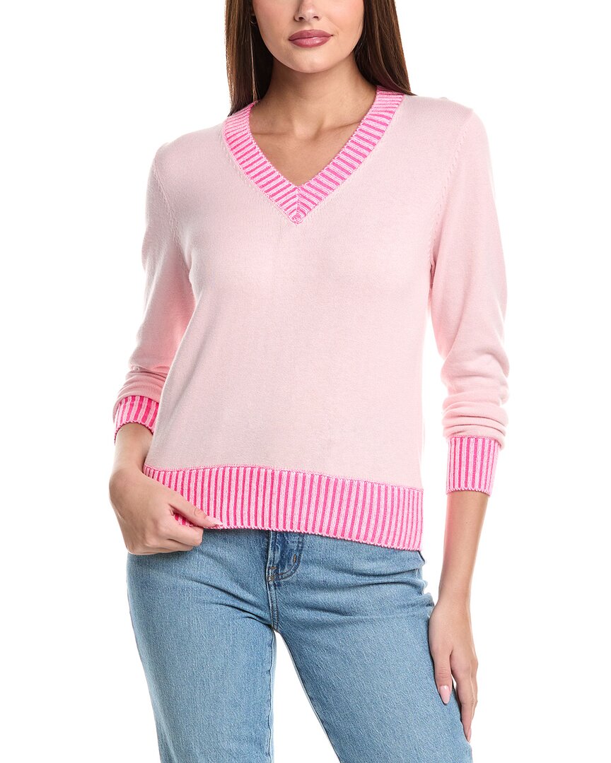 

WISPR Плетеные отделки Свитер из смесового шелка, розовый