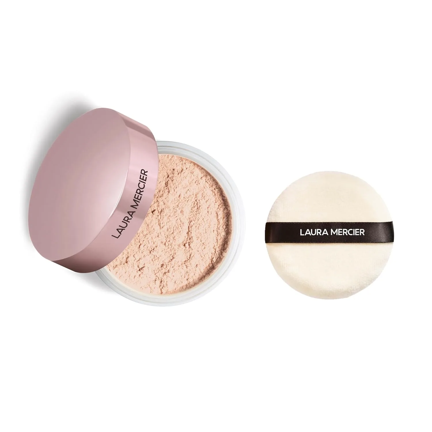 Laura Mercier Translucent Loose Setting Powder в оттенке Tone-Up Rose: контроль жирного блеска на 24 часа, мягкий матовый финиш, для нормальной и жирной кожи, оживляет светлый и средний тон + набор с велюровой пуф