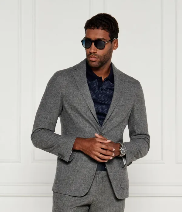Элегантный жакет slim fit Boss, пепельно-серый — фото 3