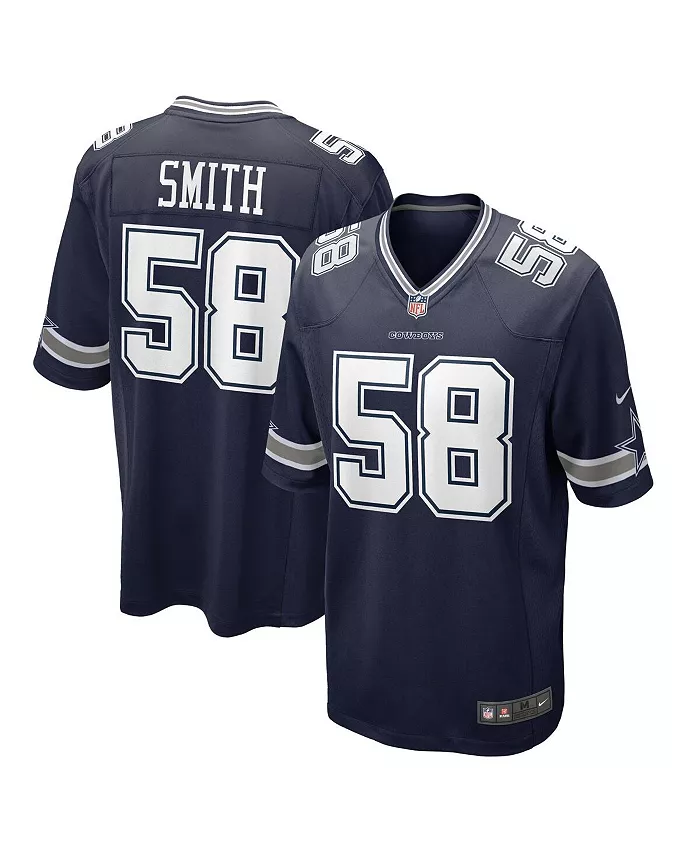 

Мужская игровая футболка Mazi Smith Navy Dallas Cowboys — выбор в первом раунде драфта НФЛ 2023 Nike