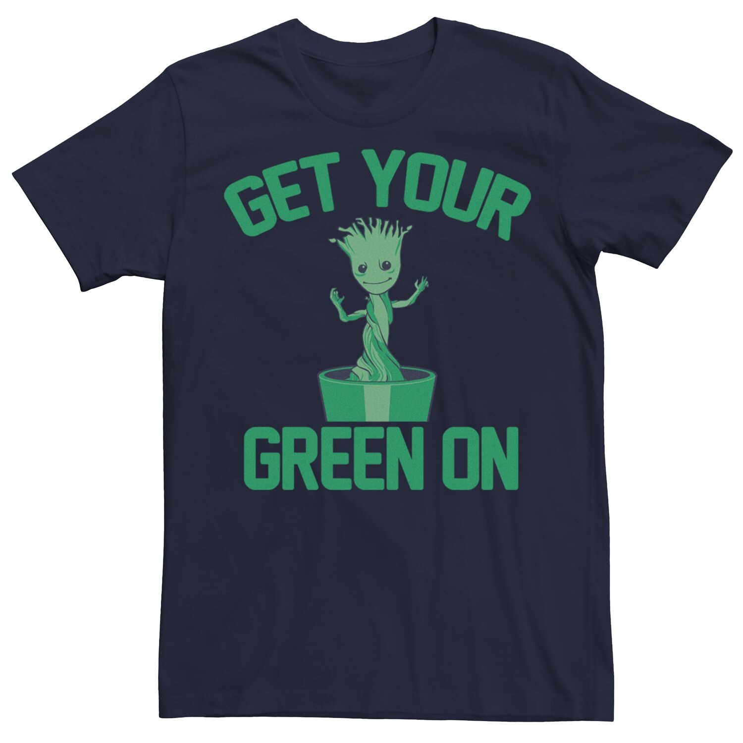 

Мужская футболка Marvel Groot Green On St Патрика Licensed Character