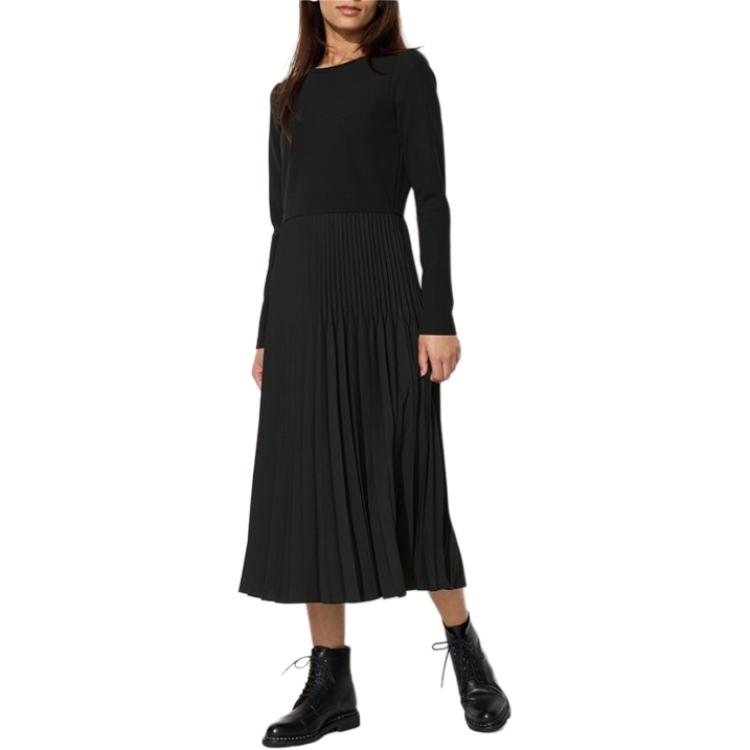 

UNIQLO Платье с длинными рукавами, женское, черное