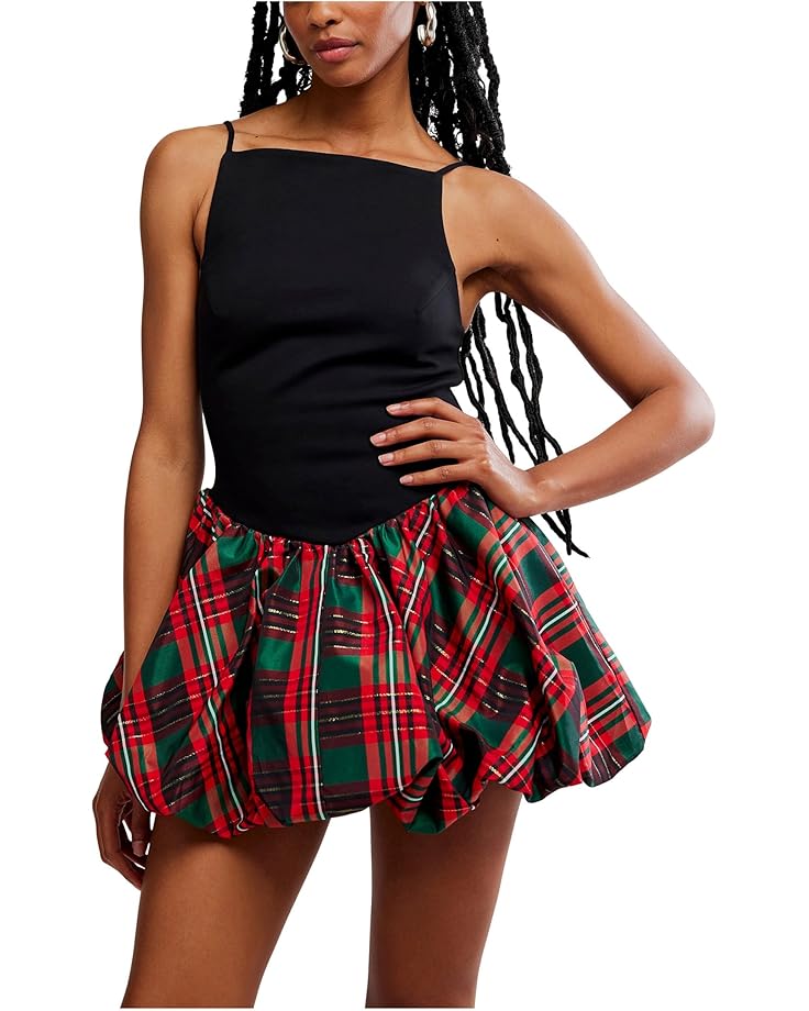 

Женское мини-платье Free People Tinsel Kiss Plaid, Red Plaid