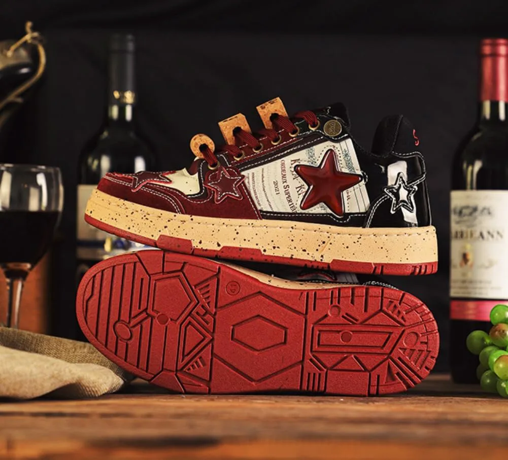 Мужские массивные кроссовки Star Shoes Y2K в ретро-стиле, кожаные кроссовки на шнуровке, легкая и удобная обувь для ходьбы для мужчин и женщин Generic — фото 3