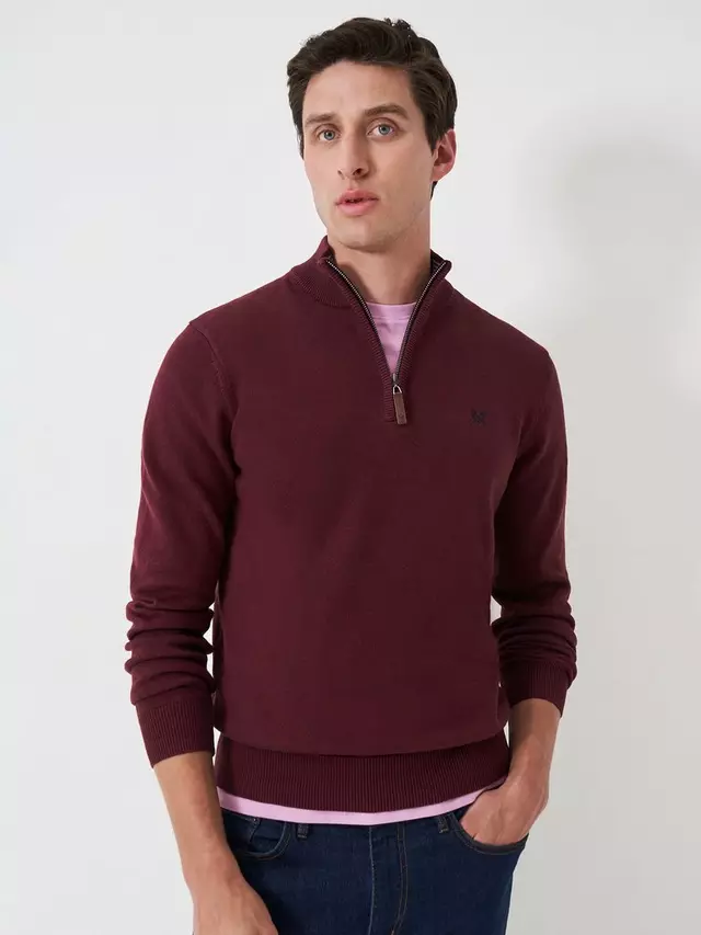 

Джемпер Crew Clothing Organic Cotton Half Zip Knitted, цвет burgundy/red