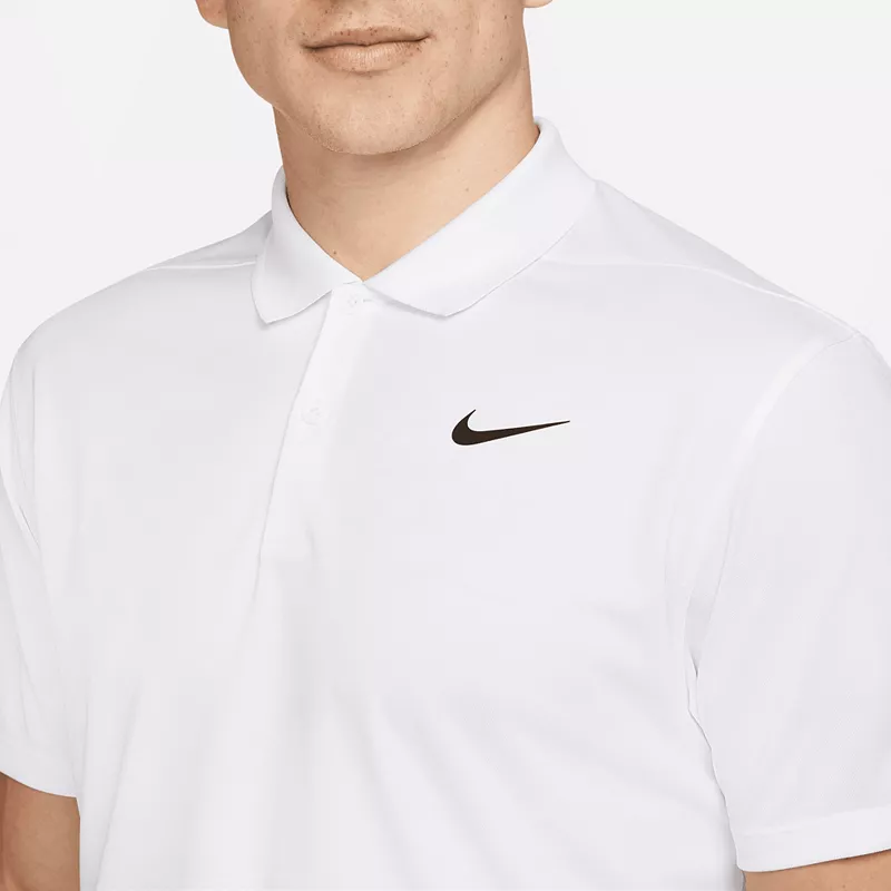 Мужская футболка-поло NikeCourt Dri-FIT, белый/черный — фото 4