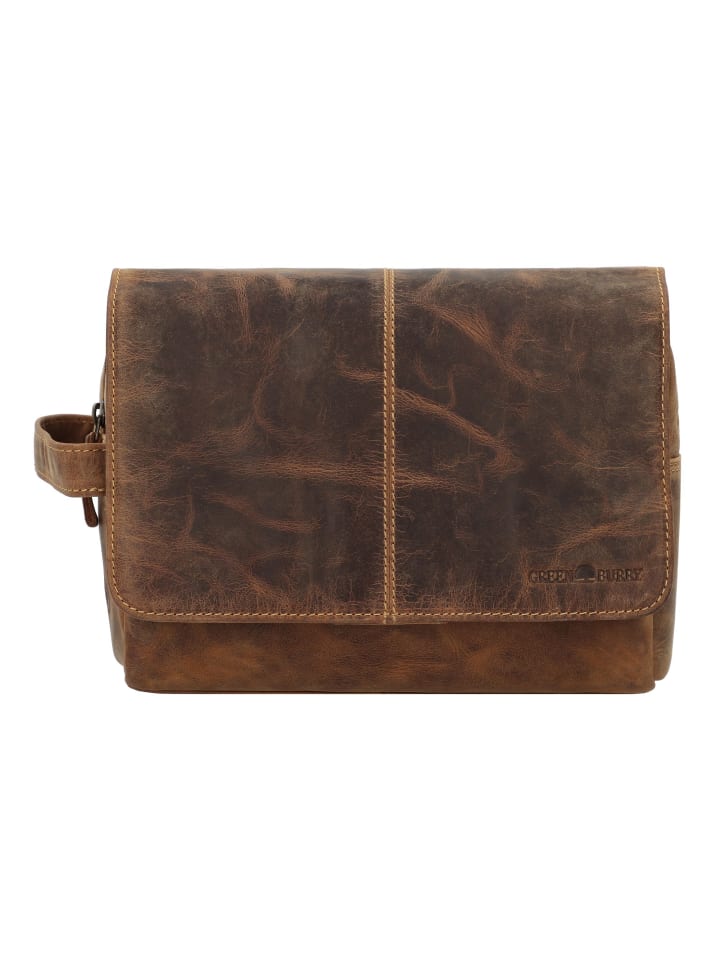 

Greenburry Винтажная кожаная косметичка, 27 см, коричневого цвета