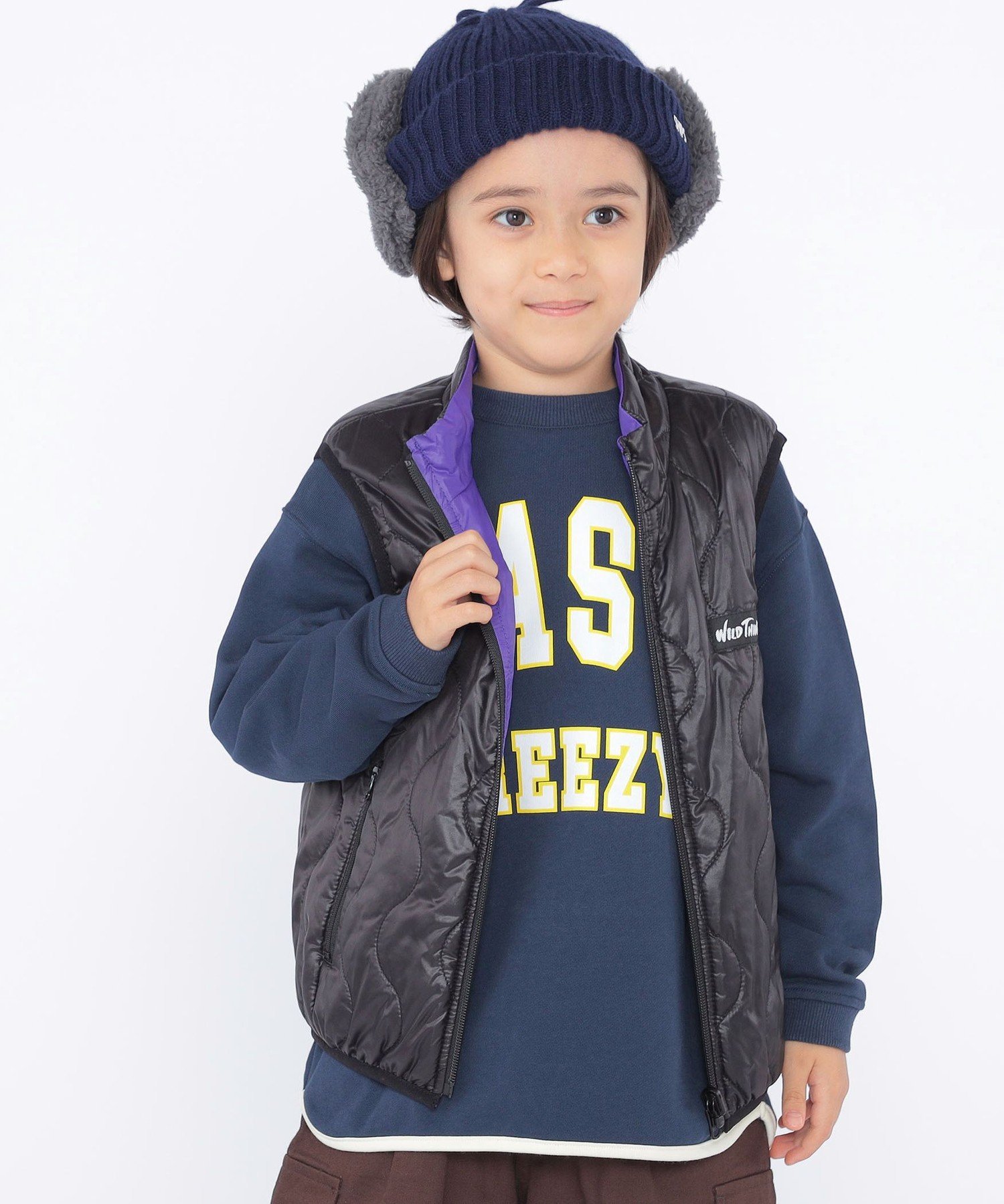 WILD THINGS: 100~125 см / Двусторонний жилет Ships Kids, purple — фото 2