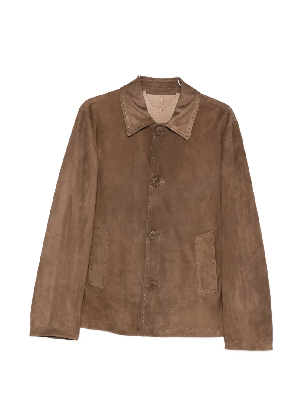 

Кожаный пиджак на одной пуговице Salvatore Santoro, коричневый