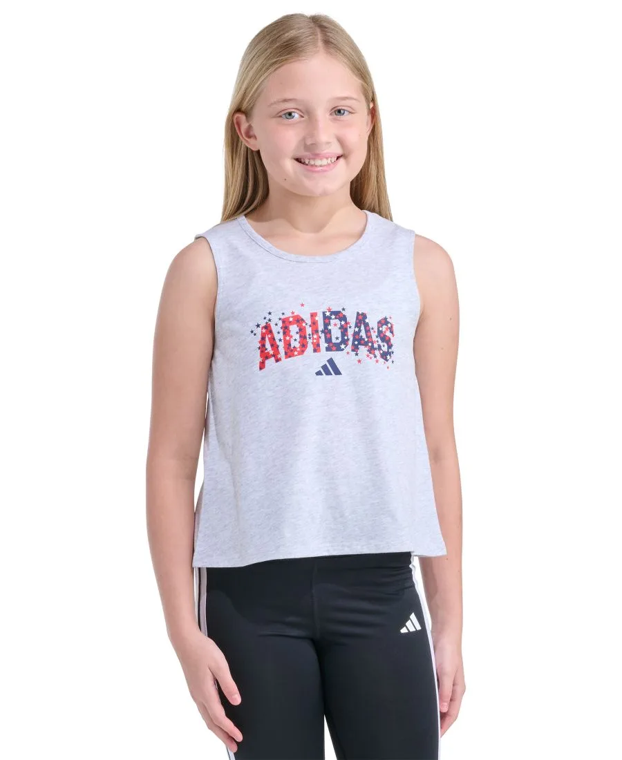 Майка без рукавов для девочек 8-16 лет Adidas, серый