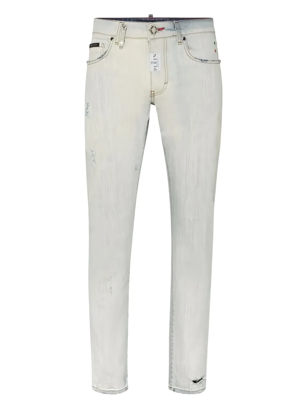 

Джинсы супер-прямые с потертостями Philipp Plein, синий