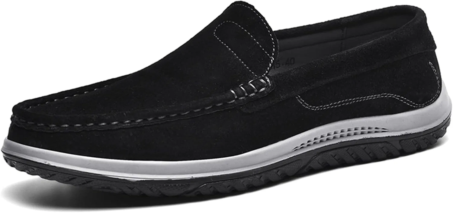 Мокасины мужские, кожаные, Flat Loafer, черный Abborora