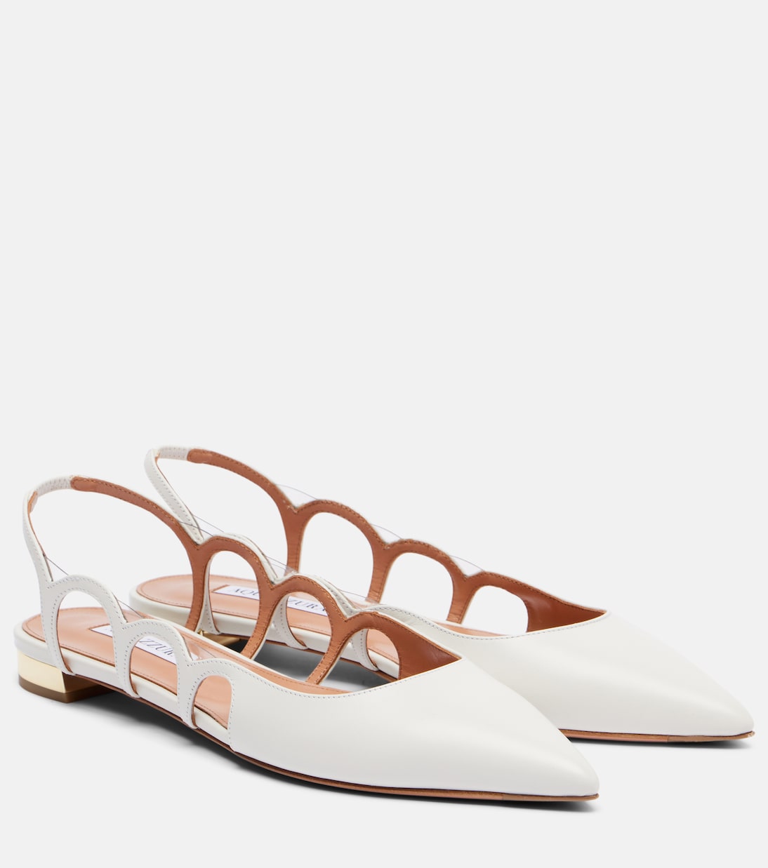 Балетки Endless Love на ремешке из кожи Aquazzura, белый