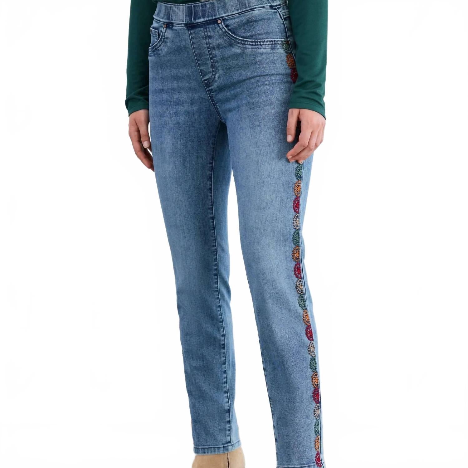 

Женские джинсы-карандаш с застежкой-молнией, цвет: средний Fdj, Medium Wash