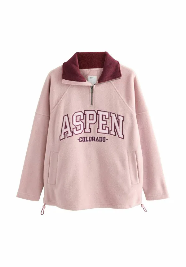 Флисовый джемпер стандартного кроя с молнией до середины груди Next, Pink Aspen