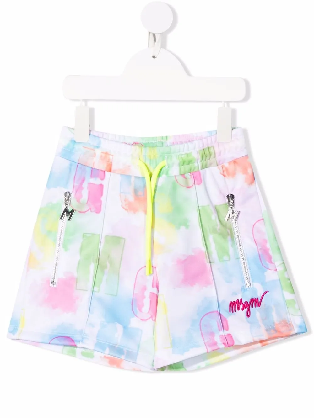 

Спортивные шорты с кулиской и логотипом MSGM Kids, белый